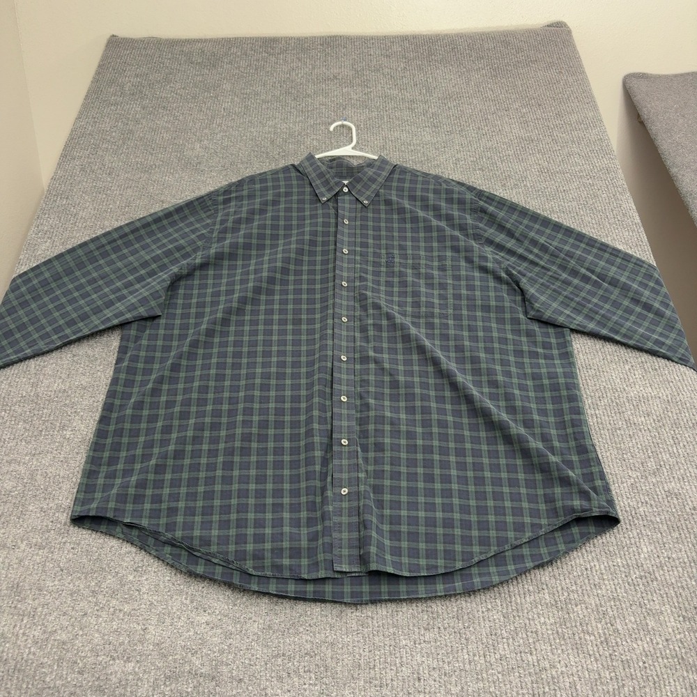 Brooks Brothers Shirt Mens 3XLT Green Cotton Plaid Button Down Preppy Classic